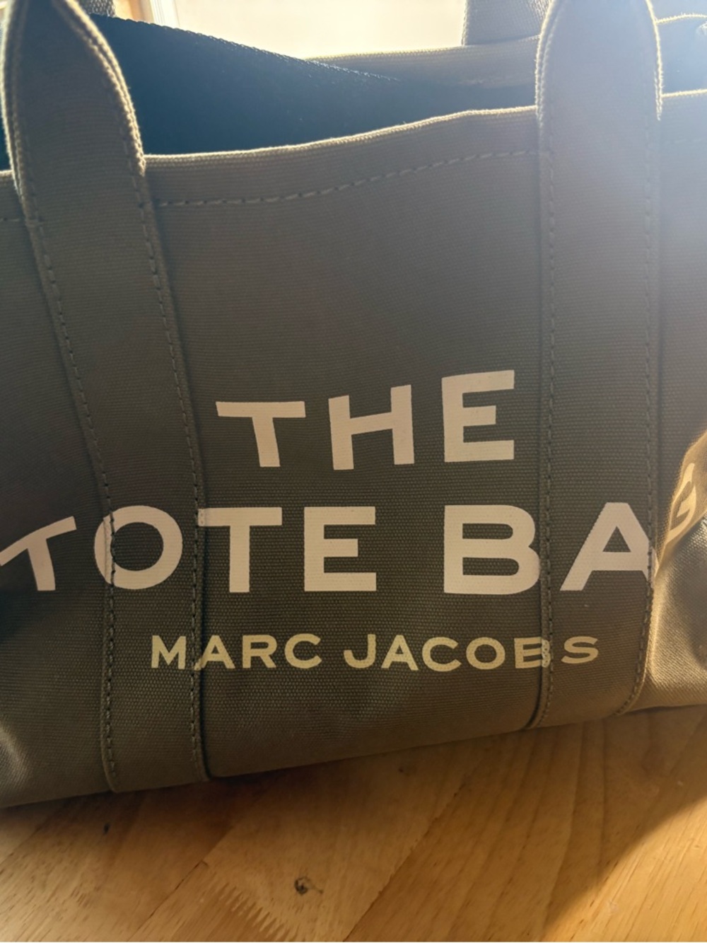 Marc Jacobs Olive Green Canvas Logo Tote